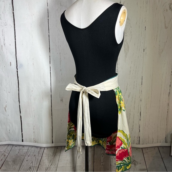 Vintage Floral Botanical Hostess Half Apron Kitchen Cooking Baking - Picture 5 of 13